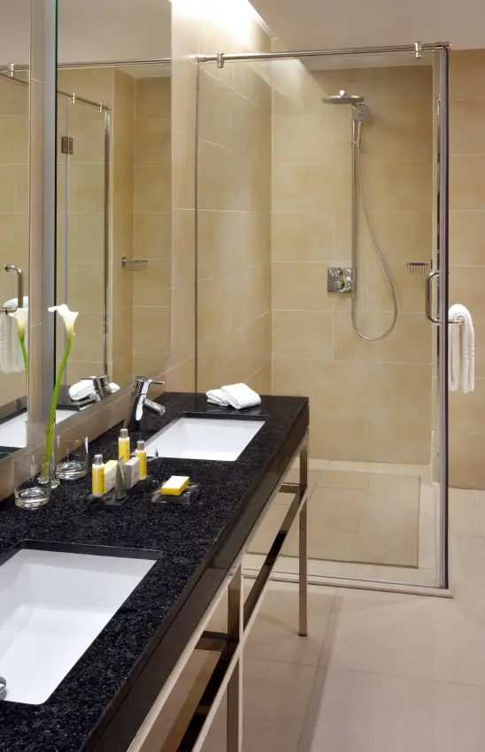 Luxury bathroom with dual vanities and soaking tubs, Kigali, Rwanda